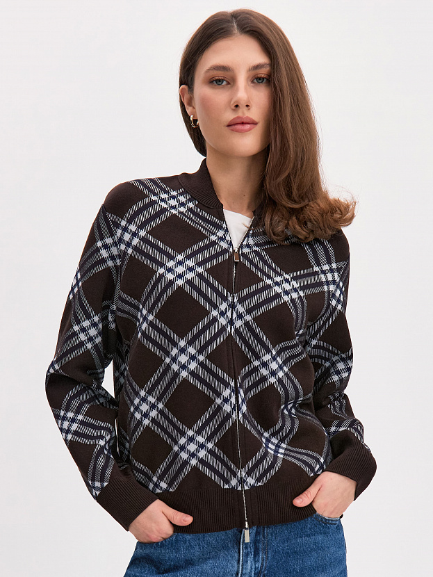 Пандора кардиган (бомбер) трикотажный (темно-коричневый, 44-46)