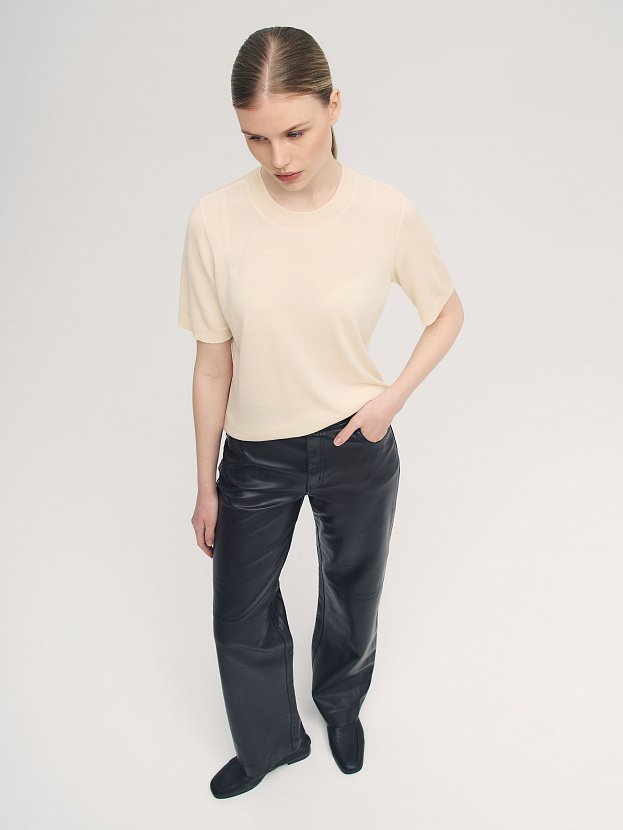 Адель джемпер (футболка) трикотажный (кремовый, 44-46)