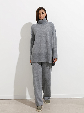 Брюки с шерстью мериноса и вискозой Сатурн