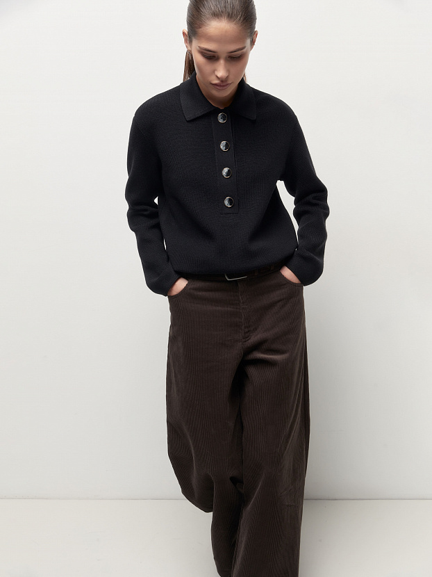 Крафт джемпер трикотажный (черный, 44-46)