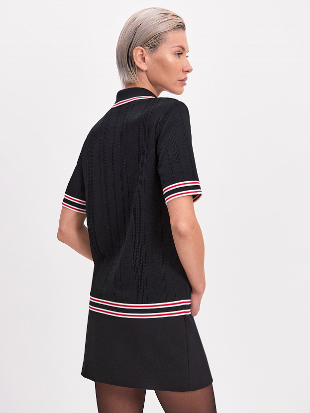 Данте джемпер (футболка) трикотажный (черный/красный, 44-46)