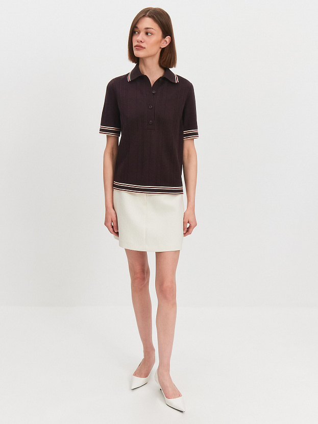 Данте джемпер (футболка) трикотажный (т.коричневый/кремовый, 44-46)