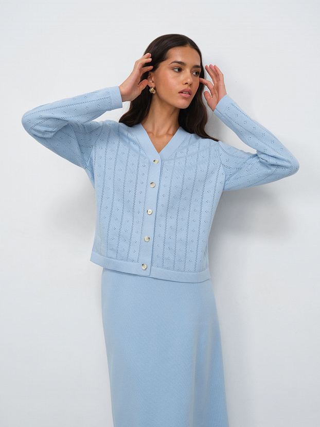 Джеси кардиган трикотажный (голубой, 46)