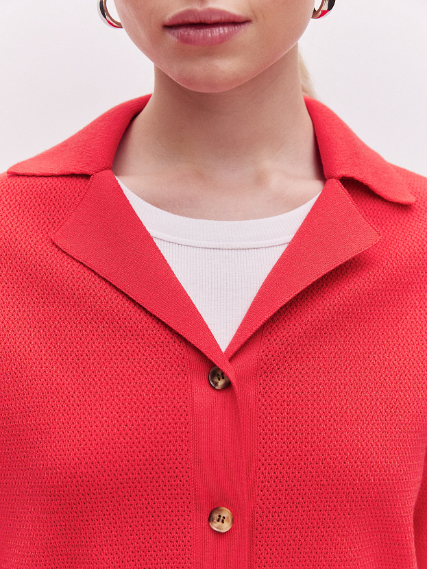 Эллада кардиган трикотажный (глубокий коралловый, 44-46)