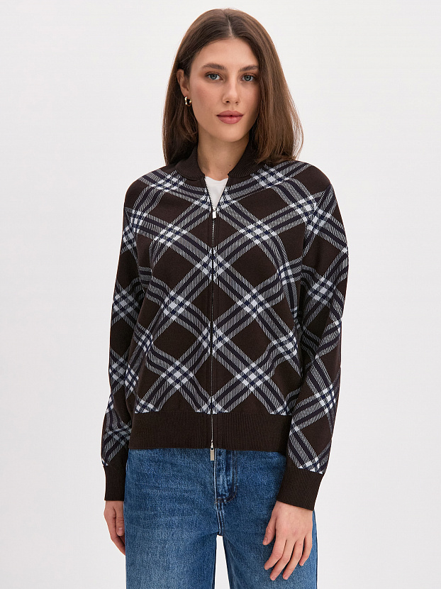 Пандора кардиган (бомбер) трикотажный (темно-коричневый, 44-46)