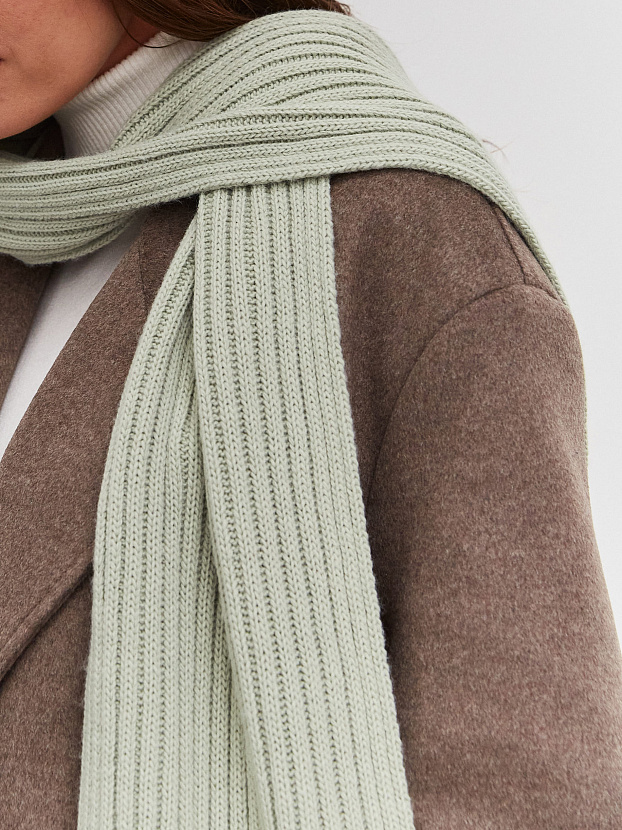 Нуга комплект (шапка+ шарф) трикотажный (св.оливковый)