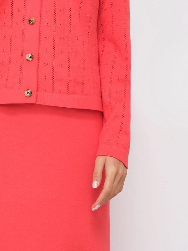 Джеси кардиган трикотажный (глубокий коралловый, 46)
