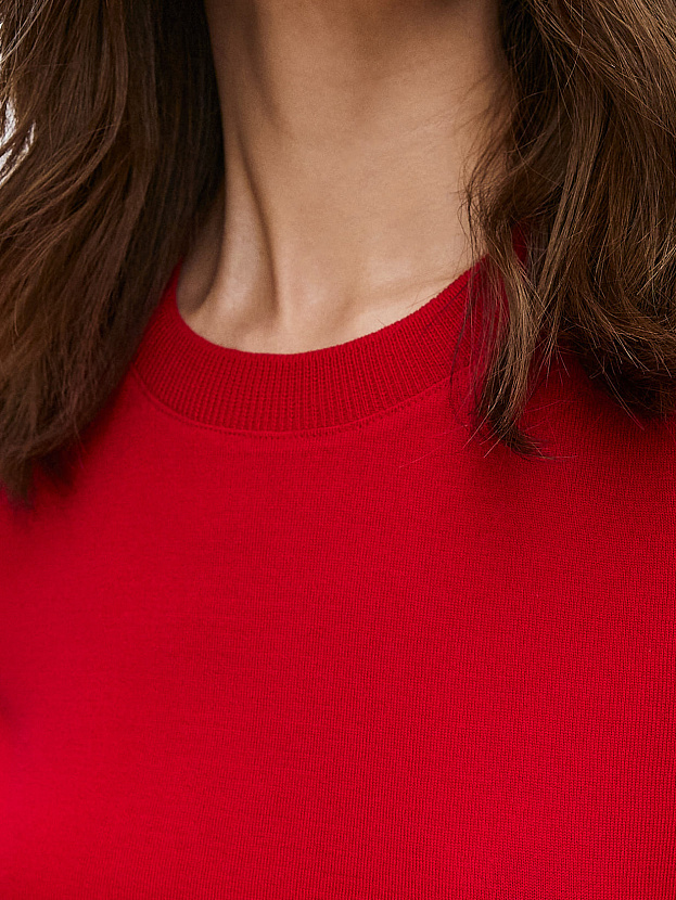 Адель джемпер (футболка) трикотажный (красный, 44-46)