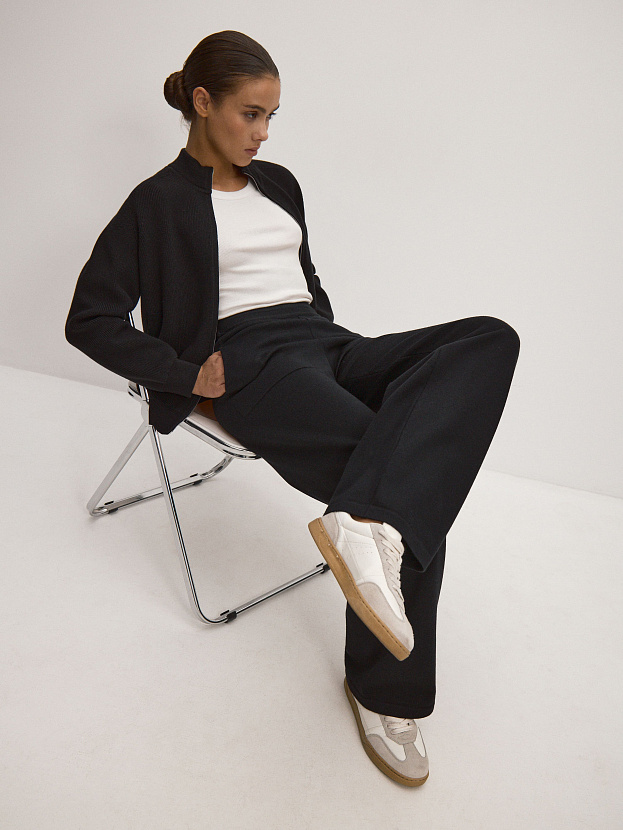 Денвер джемпер (бомбер) трикотажный (черный, 44-46)