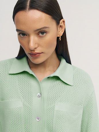 Кардиган на пуговицах с перфорацией Джули