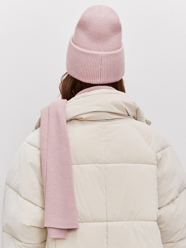 Ботаника комплект (шапка+шарф) трикотажный (светло-розовый, 56-58)