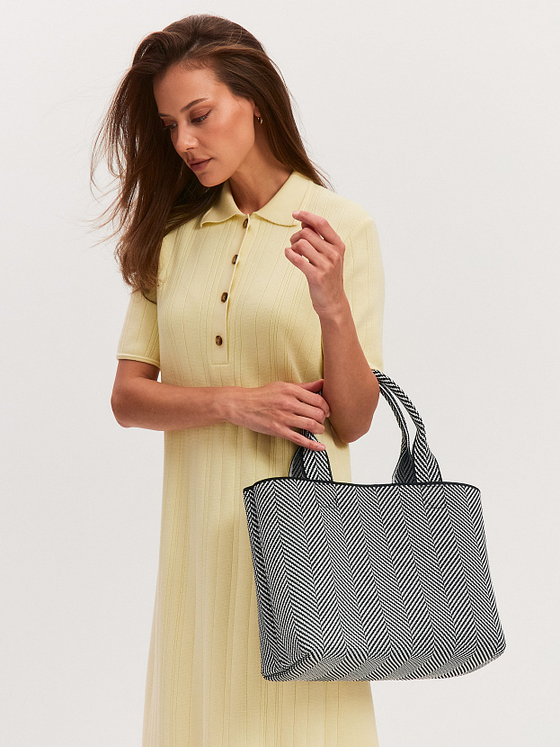 Сумка с косметичкой 2025-Е02 (черный/белый)