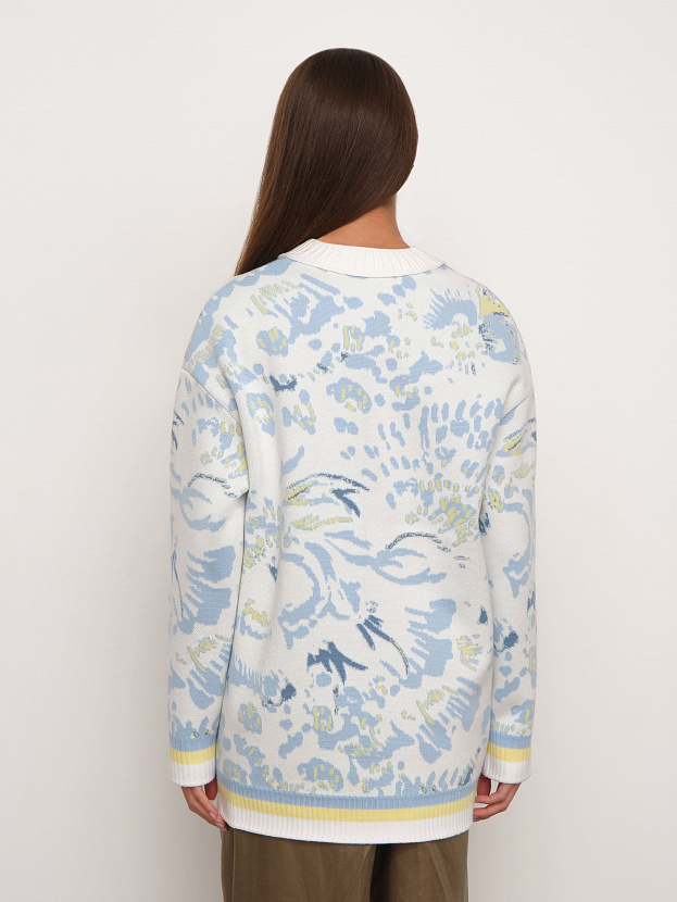 Гарда кардиган трикотажный (белый/голубой, 44-46)