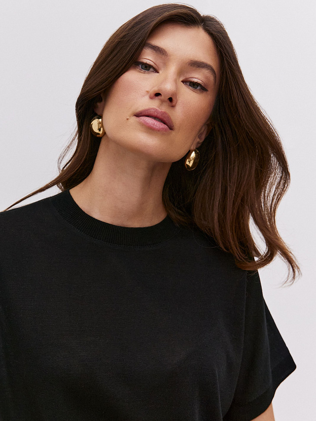 Мика джемпер (футболка) трикотажный (черный, One size (44-52))