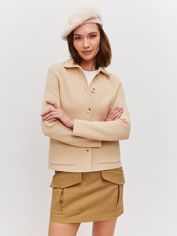 Аврора жакет трикотажный (кремовый, 44-46)