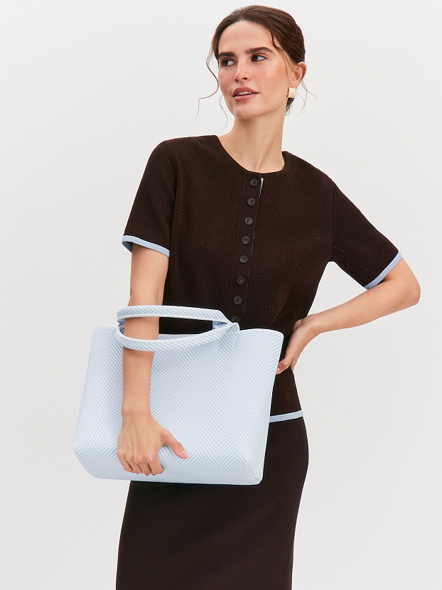 Сумка с косметичкой 2025-Е02 (белый/голубой)