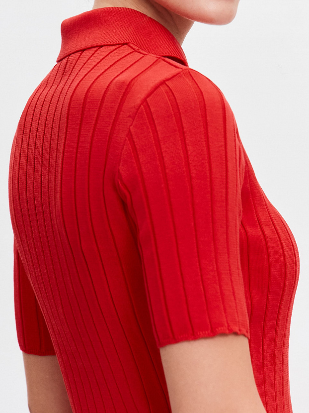 Вега джемпер (поло) трикотажный (красный, 44-46)