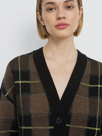 Кардиган из шерсти мериноса с авторским принтом Горизонт