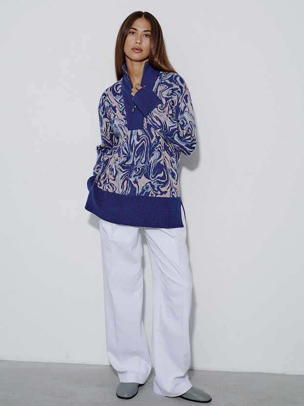 Грация джемпер трикотажный (синий, 44-46)