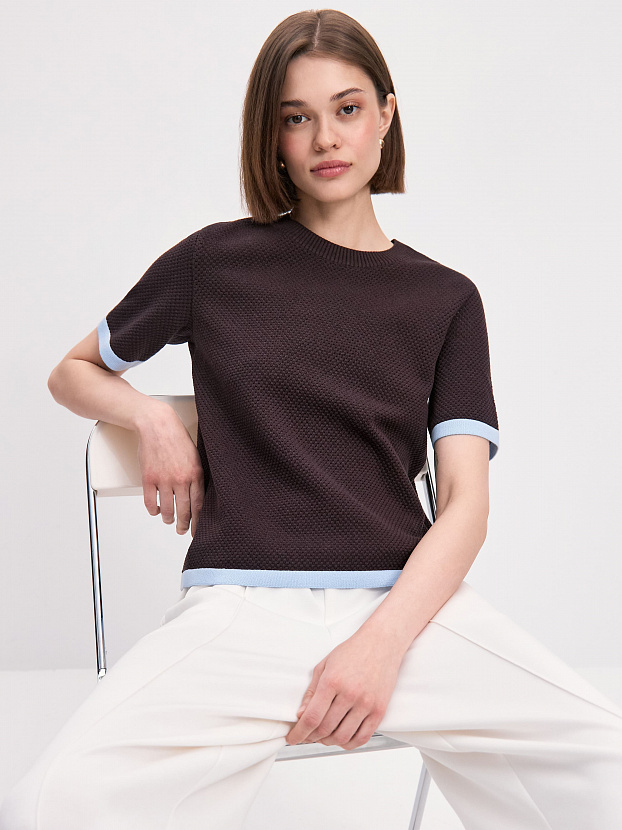 Элмонд джемпер (футболка) трикотажный (т. коричневый, 44-46)