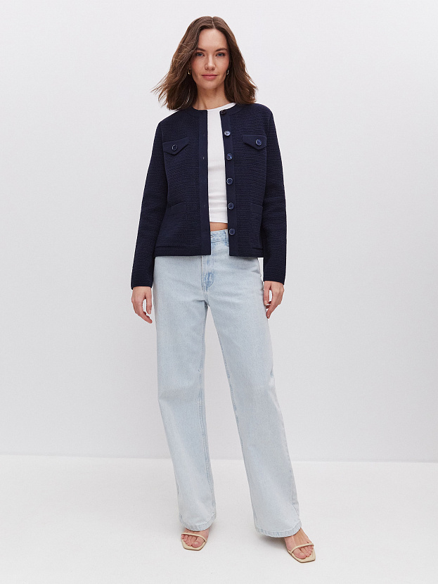 Шарм жакет трикотажный (синий, 46)