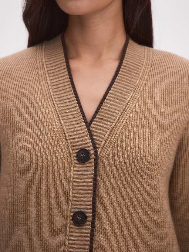Амега кардиган трикотажный (бежевый меланж, 44-46)