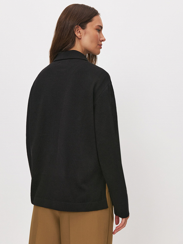 Джем кардиган (рубашка) трикотажный (черный, 44-46)