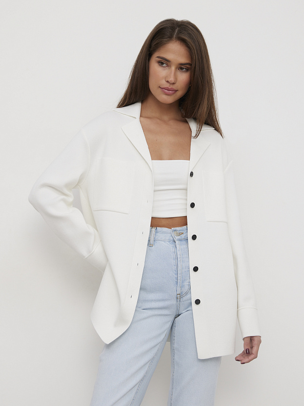 Тира кардиган трикотажный (белый, 44-46)