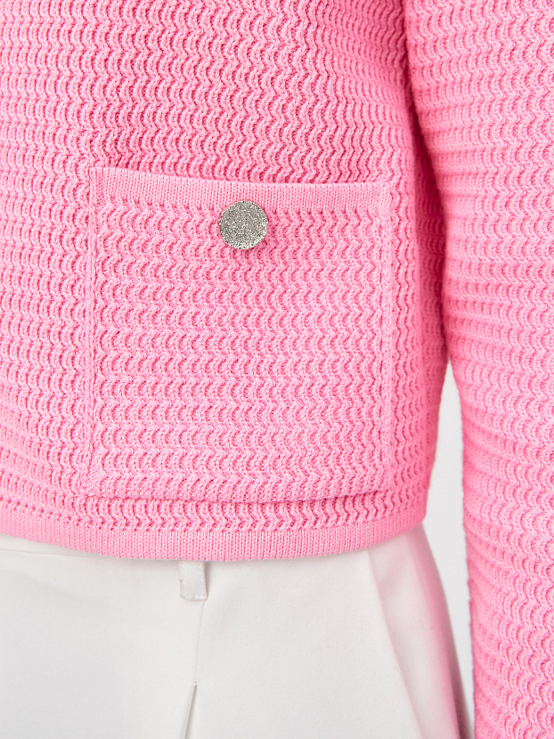 Селена жакет трикотажный (розовый/серебро, 46)