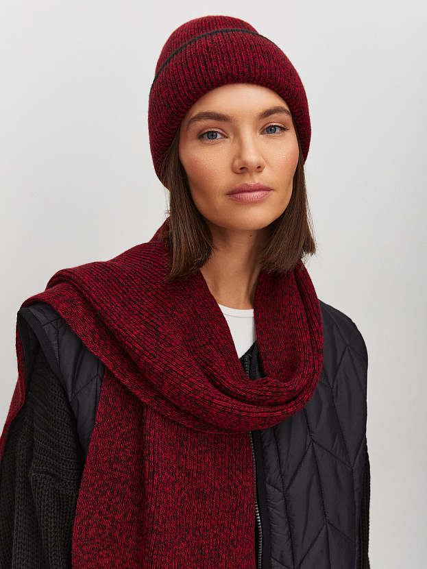 Бредли комплект (шапка+шарф) трикотажный (черный/красный)
