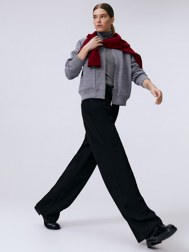 Арте кардиган (бомбер) трикотажный (серый меланж, 44-46)