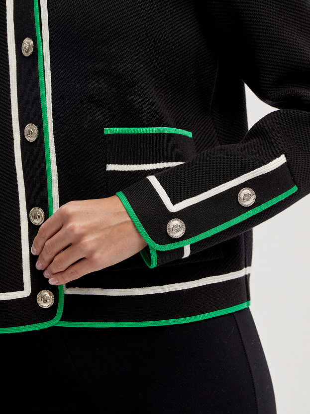 Майя жакет трикотажный (черный/серебро, 46-48)