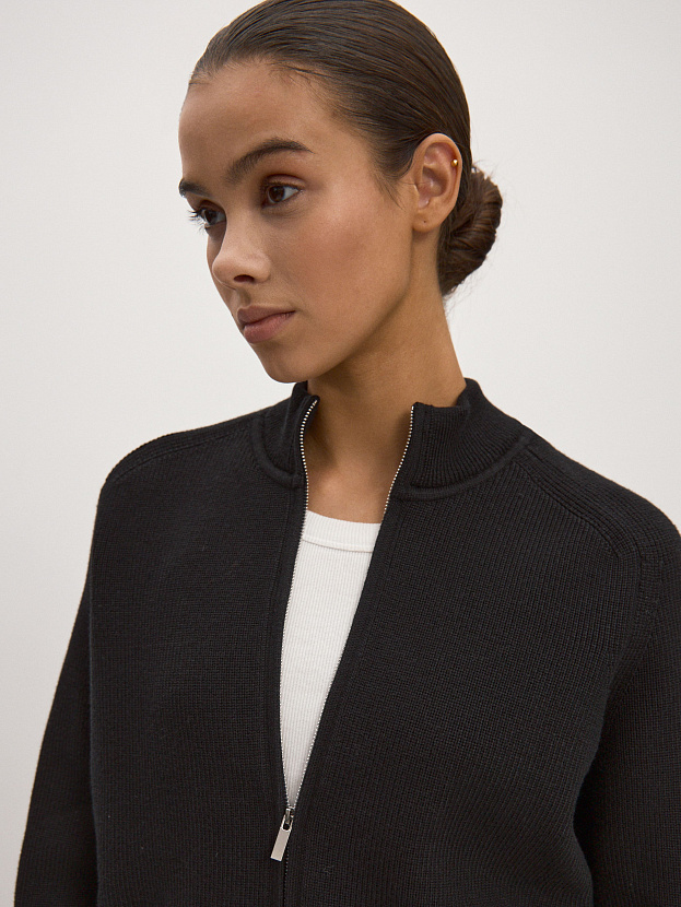 Денвер джемпер (бомбер) трикотажный (черный, 44-46)