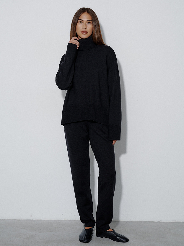 Вест костюм (джемпер + брюки) трикотажный (черный, 40-42/164-170)