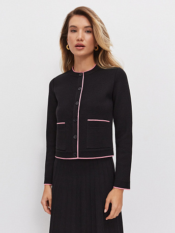 Жакет из шерсти мериноса с окантовкой Сириус