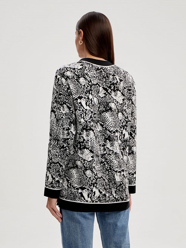 Сандро кардиган трикотажный (черный/белый, 44-46)