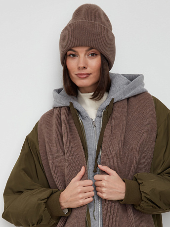 Комплект из шапки и шарфа из шерсти мериноса Ботаника