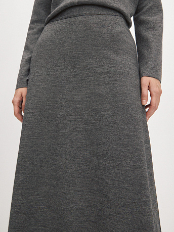 Юбка-миди из шерсти мериноса и вискозы Мисти