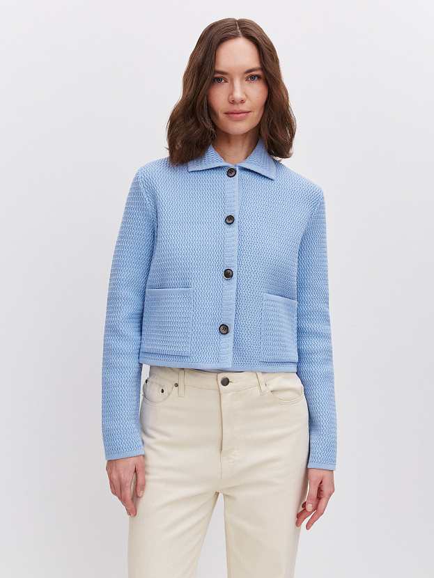 Селена жакет трикотажный (голубой, 46)