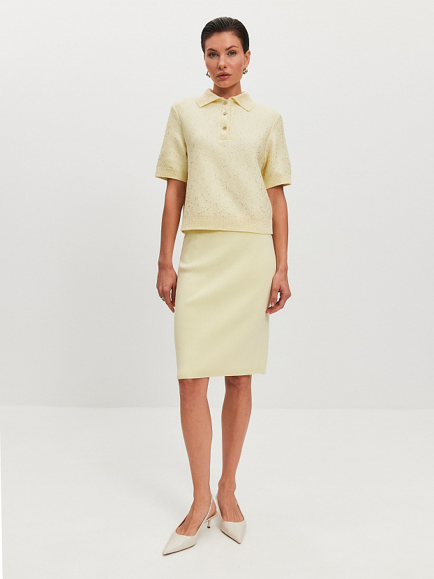 Айн джемпер (поло) трикотажный (бледно-желтый, 44-46)