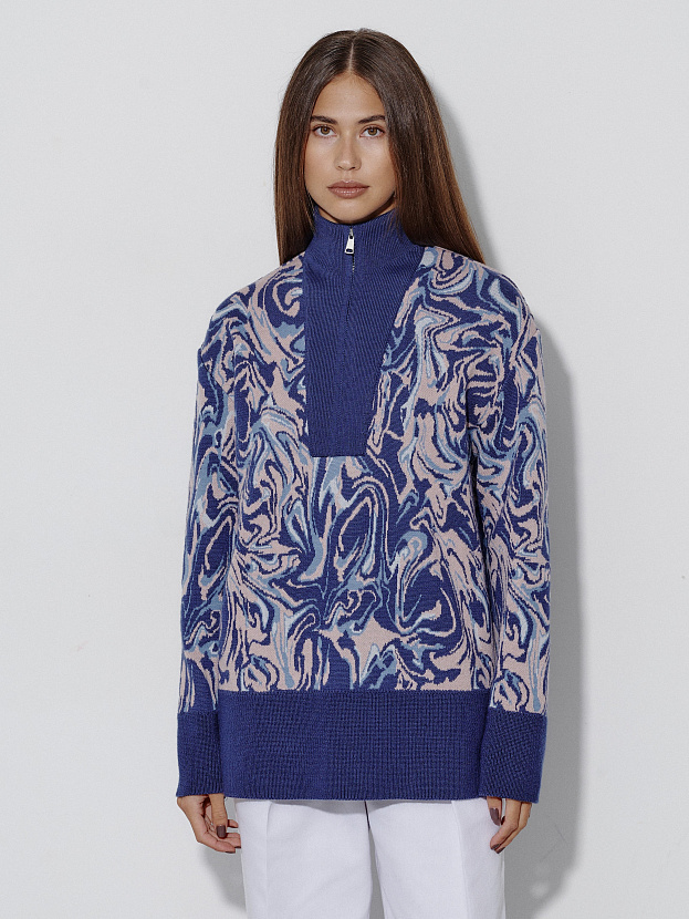 Грация джемпер трикотажный (синий, 44-46)