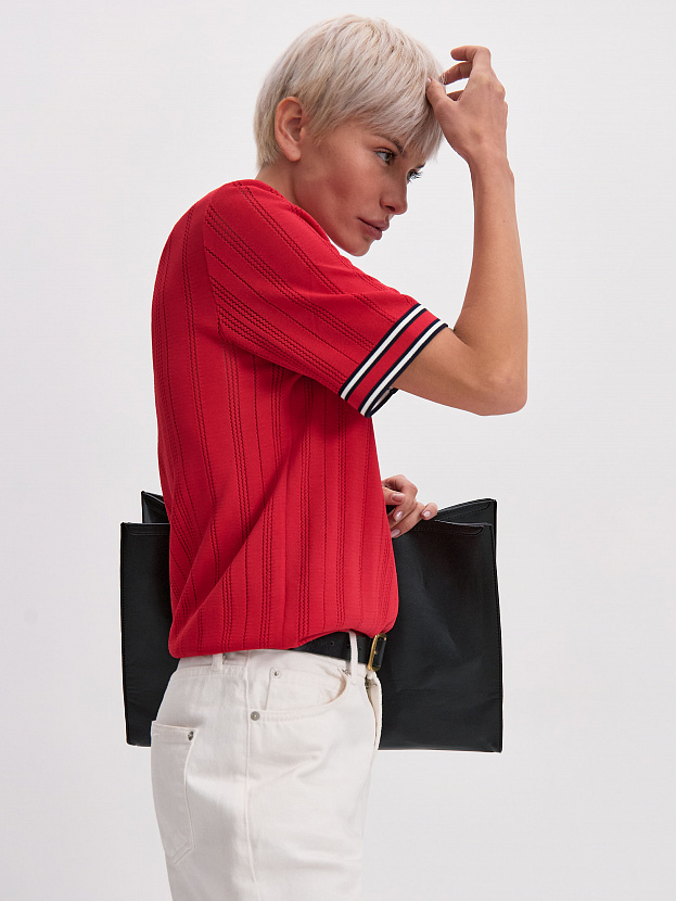 Льюис джемпер (поло) трикотажный (красный/темно-синий, 44-46)