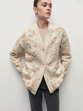 Кардиган из вискозы с жаккардовым рисунком Гарда