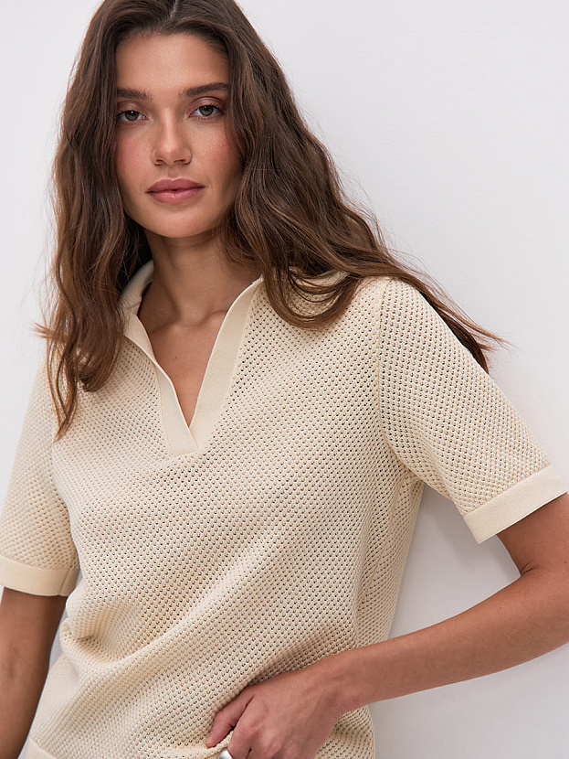 Нолан джемпер (поло) трикотажный (кремовый, 44-46)