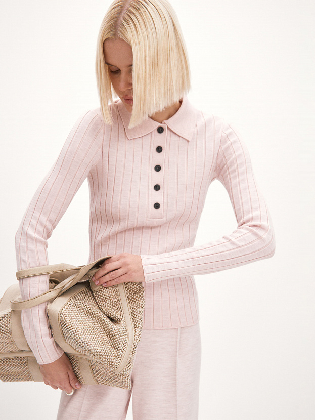 Пейдж джемпер (поло) трикотажный (бледно-розовый, 44-46)