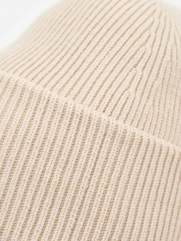 Айсберг комплект (шапка+ шарф) трикотажный (св.песочный, 56-58)