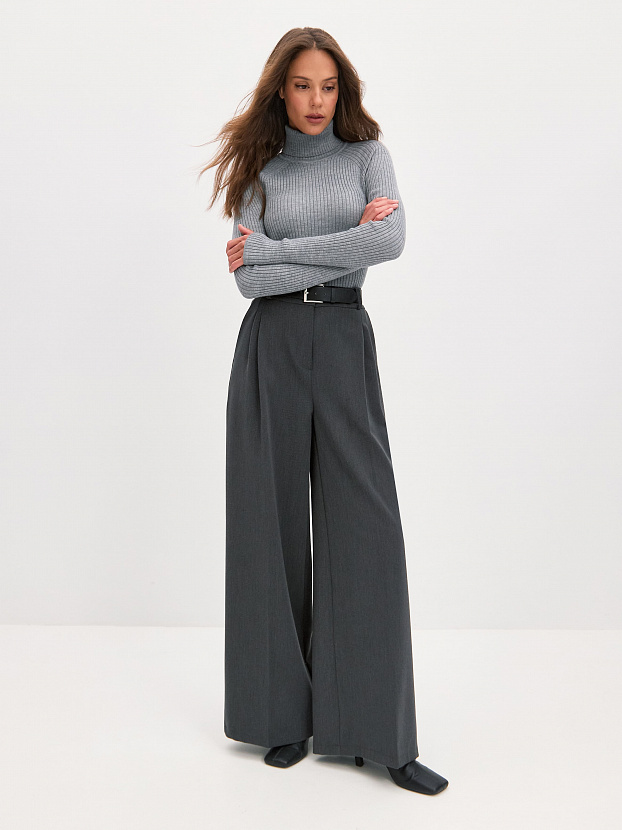 Инди водолазка трикотажная (серый меланж, 44-46)