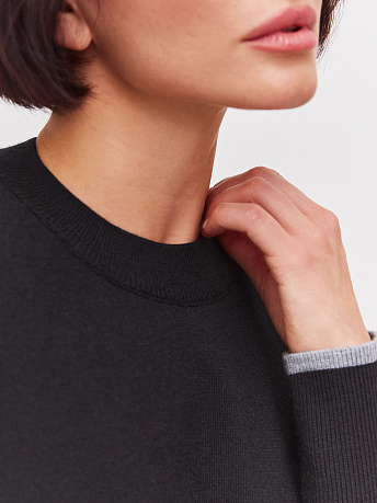 Джемпер из шерсти мериноса и вискозы с полосками Стрит