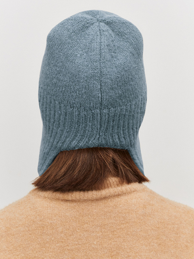Онтарио шапка-ушанка трикотажная (голубой, 56-58)