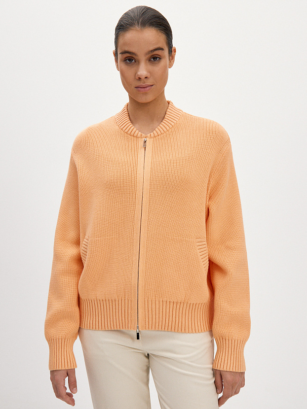 Честер джемпер (бомбер) трикотажный (абрикосовый, 44-46)